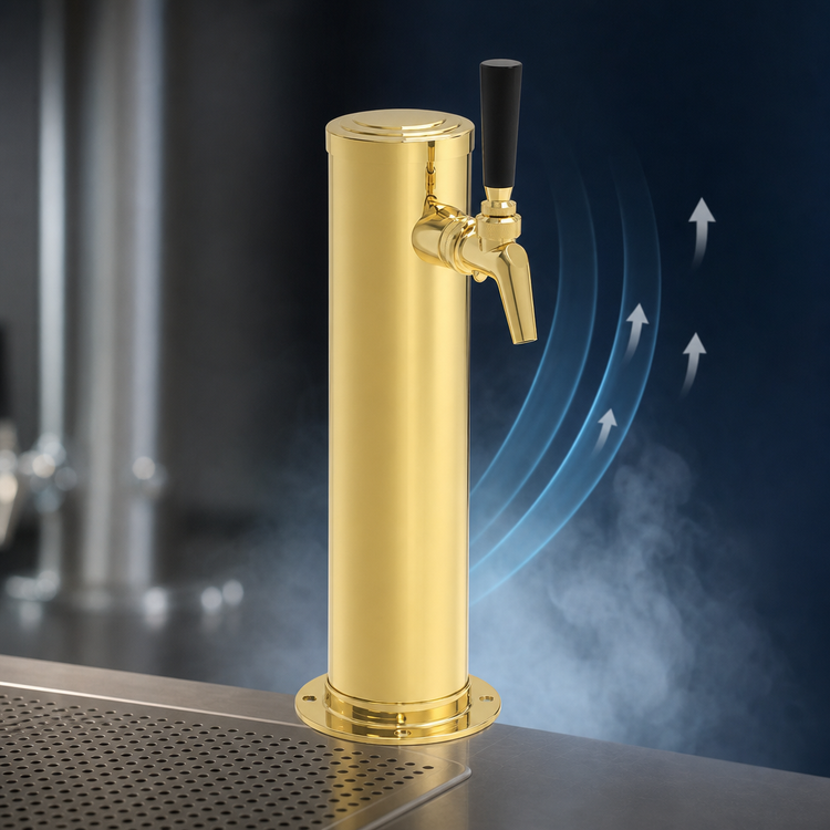 Product image #3 for Perlick Air-Cooled Single-Faucet Brass Beer Tower Draft Arm