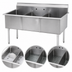 Thumbnail image #3 for 3-Compartment Floor Model Budget Sink, 51 x 24-1/2 Inches, 18 Gauge Stainless Steel