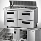 Thumbnail image #3 for Hoshizaki Steelheart SR48B-12D4 48-Inch Two-Section Sandwich Top Prep Refrigerator with 4 Drawers and 12 1/6-Size Pans
