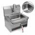Thumbnail image #3 for John Boos Pro-Bowl Wall-Mounted Stainless Steel Hand Sink with Single Knee Valve and Gooseneck Spout, 14 x 10 x 5 Inch Bowl