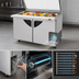 Thumbnail image #3 for Turbo Air Super Deluxe 60-Inch Two-Section Sandwich/Salad Mega Top Refrigerated Prep Table with Glass Lid and 24-Pan Opening