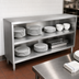 Thumbnail image #4 for John Boos Open Front Stainless Steel Dish Cabinet with Mid-Shelf, 72