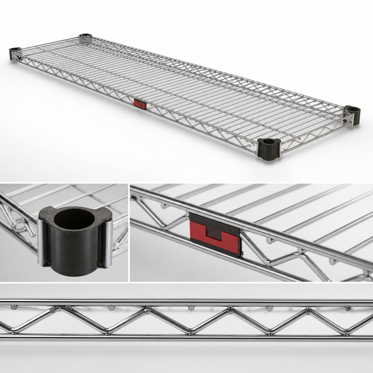 Product image #3 for Eagle Group QuadTruss Quad-Adjust Stainless Steel Wire Shelf, 60-Inch W x 18-Inch D