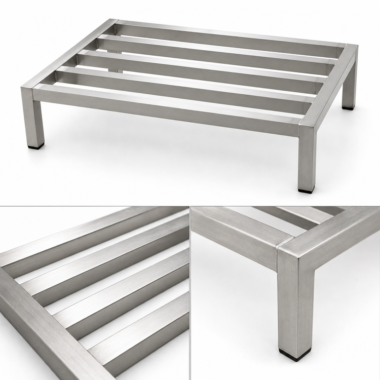 Product image #3 for Panco 48 Inch x 24 Inch x 12 Inch Aluminum Tubular Dunnage Rack, 5-Lat, 2000 lb Capacity