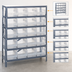 Thumbnail image #3 for Quantum Heavy-Duty Stationary Wire Shelving Unit, 18-Inch Deep x 36-Inch Wide x 39-Inch High, with 16 Clear Bins