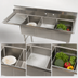 Thumbnail image #3 for 3-Compartment Stainless Steel Commercial Sink with Left-Hand Drainboard, 62-1/2 Inch