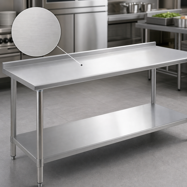 Product image #3 for Eagle Group Budget Series 48" W x 30" D 430 Stainless Steel Work Table with Rear Upturn and Adjustable Undershelf