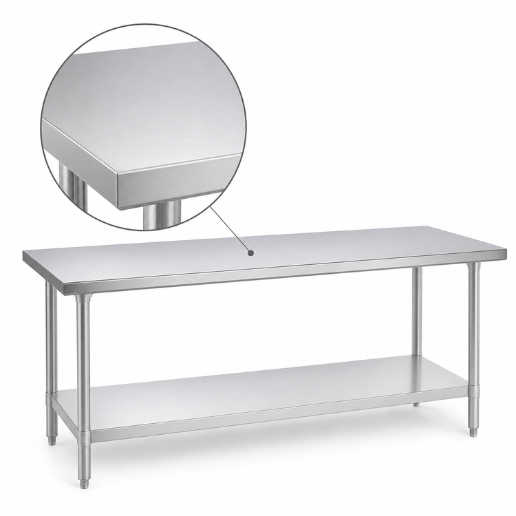 Product image #3 for Stainless Steel Work Table with Undershelf, 144 x 30 Inches, 36-Inch Height
