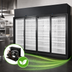 Thumbnail image #3 for True 4-Door 4-Section Medium Temperature Glass Door Refrigerated Merchandiser, Self-Contained, Black Exterior/White Interior, 154.4 Cu. Ft.