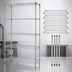 Thumbnail image #3 for Quantum 48-Inch W x 24-Inch D x 63-Inch H 304 Stainless Steel Wire Shelving Starter Kit with 5 Shelves and 4 Posts