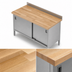 Thumbnail image #3 for John Boos 60 x 30 Inch Laminated Northern Hard Rock Maple Wood Top Work Table with Cabinet Base and Sliding Doors