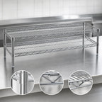 Thumbnail image #3 for Eagle Group QuadTruss HDFCM1436C 2-Tier Chrome Wire Front-Case Merchandise Shelving Unit, 36 x 14 x 14 Inches