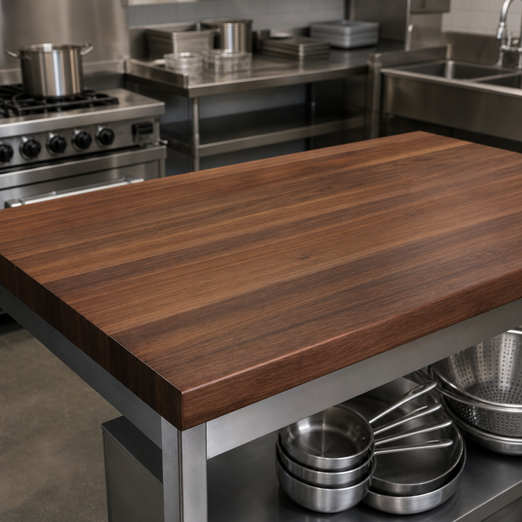 Product image #3 for Boos Block American Black Walnut Edge Grain Kitchen Countertop, 72 x 32 x 1-1/2 Inch, Varnique Finish