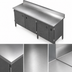 Thumbnail image #3 for John Boos Enclosed Base Work Table with Hinged Doors, 84 x 24 Inches, 16-Gauge Stainless Steel Top, 5-Inch Backsplash