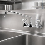 Thumbnail image #3 for Krowne Royal Series 14-812L Commercial Splash-Mounted Faucet, 12-Inch Swing Spout, 8-Inch Centers, Ceramic Valve, Low-Lead Case of 6