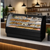 Thumbnail image #3 for 77-1/4-Inch Countertop Dry Glass Merchandiser Pastry Display Case with Curved Front and Sliding Rear Doors