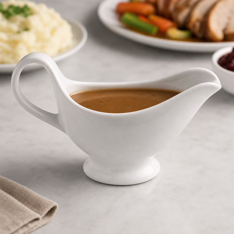 Product image #3 for American Metalcraft 9 oz Medium White Porcelain Gravy Boat