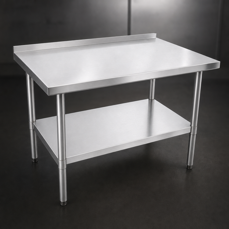 Product image #3 for John Boos Stallion Economy 60-Inch x 18-Inch Stainless Steel Top Work Table with Rear Riser and Undershelf