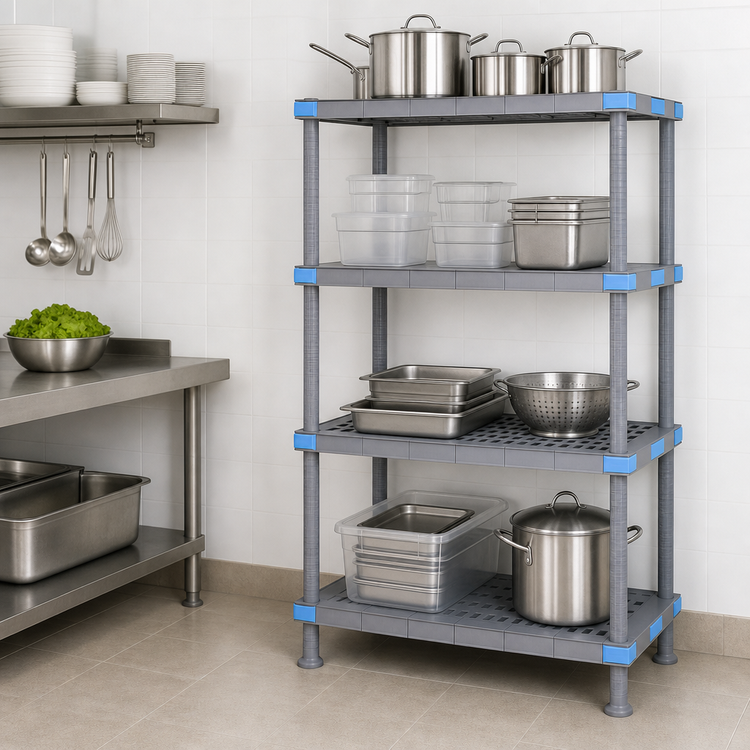 Product image #3 for Millenia 36 Inch Wide x 18 Inch Deep x 62 Inch High Polymer Stationary Starter Shelving Unit with 4 Shelves