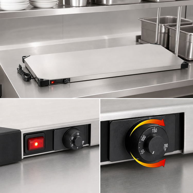Product image #4 for Metro Super Erecta Hot 48 Inch x 24 Inch 304 Stainless Steel Heated Warming Shelf