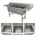 Thumbnail image #3 for Advance Tabco 3-Compartment Fabricated Sink with 24-Inch Left and Right Drainboards, 20 x 30 x 14-Inch Bowls