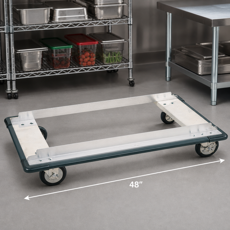 Product image #3 for Metro Super Erecta 48"W x 24"D Aluminum Stock Truck Dolly with Wraparound Bumper