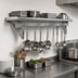 Thumbnail image #3 for Advance Tabco Wall-Mounted Shelf with Pot Rack, 108 Inch x 12 Inch, Stainless Steel