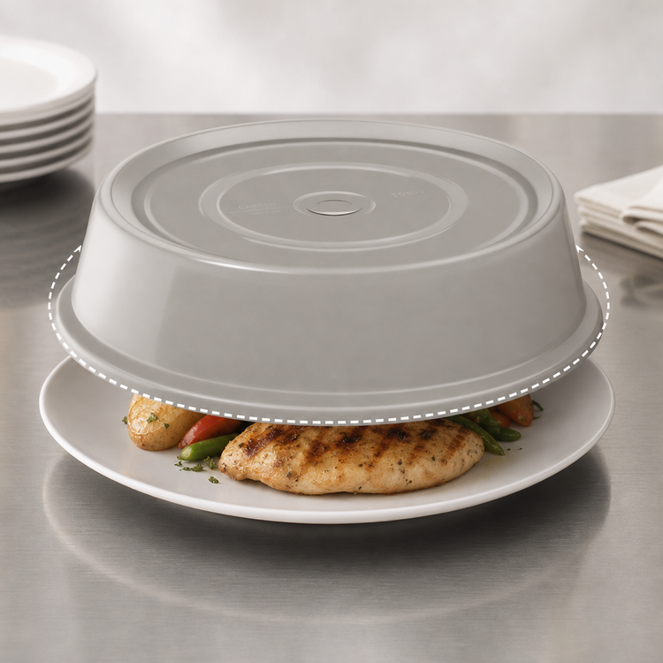 Product image #4 for Cambro Versa Camcover Round Fiberglass Plate Cover, 11-3/8 Inch Inside Diameter, Granite Gray