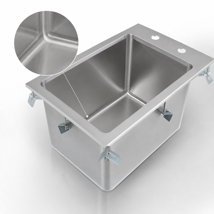 Product image #3 for John Boos Pro-Bowl Drop-In Hand Sink, 1 Compartment, 10-Inch Deep Bowl