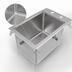 Thumbnail image #3 for John Boos Pro-Bowl Drop-In Hand Sink, 1 Compartment, 10-Inch Deep Bowl