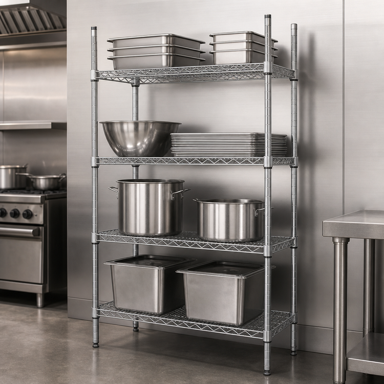 Product image #3 for Advance Tabco Special Value Series Heavy Duty Chrome Plated Wire Shelf, 36" W x 21" D