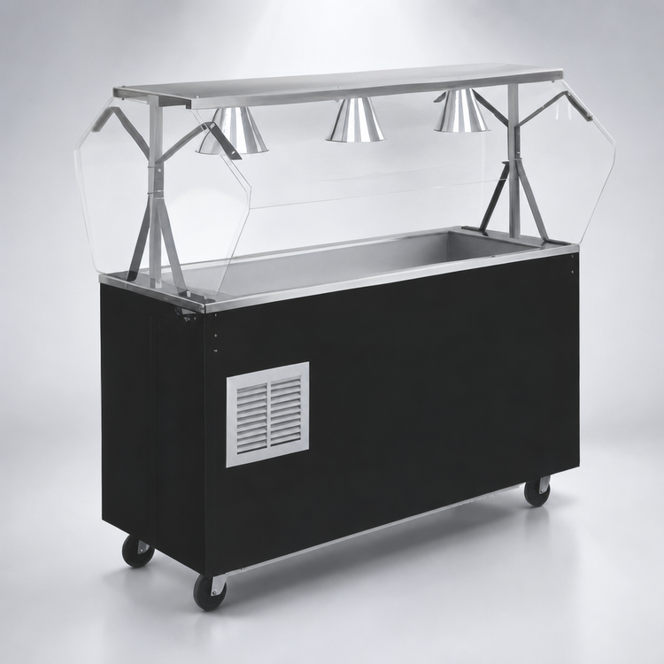Product image #3 for Vollrath 2-Series Affordable Portable™ Mobile Refrigerated Cafeteria Unit with Breath Guard, 4-Pan