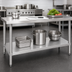 Thumbnail image #3 for 60 Inch x 30 Inch Stainless Steel Undershelf for Work Tables