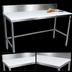 Thumbnail image #3 for John Boos TC104 36 Inch x 36 Inch 3/4 Inch Reversible Poly Top Trimming Table with 6 Inch Backsplash and Stainless Steel Base