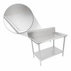 Thumbnail image #3 for John Boos DST6R10-3073SSW-X 72-7/8-Inch Stainless Steel Dish Sorting Table with 10-Inch Backsplash and Undershelf