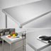 Thumbnail image #3 for Sapphire 84-Inch x 14-Inch 18 Gauge 430 Stainless Steel Flat Top Work Table with Stainless Steel Legs