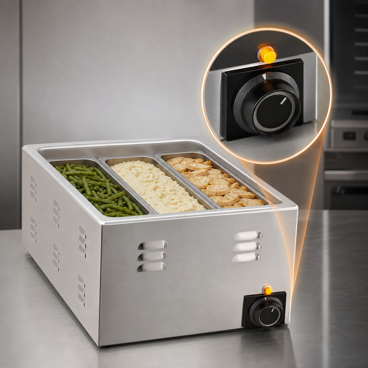 Product image #3 for APW Wyott X*PERT 22 Quart 3-Compartment Countertop Electric Food Pan Warmer/Rethermalizer