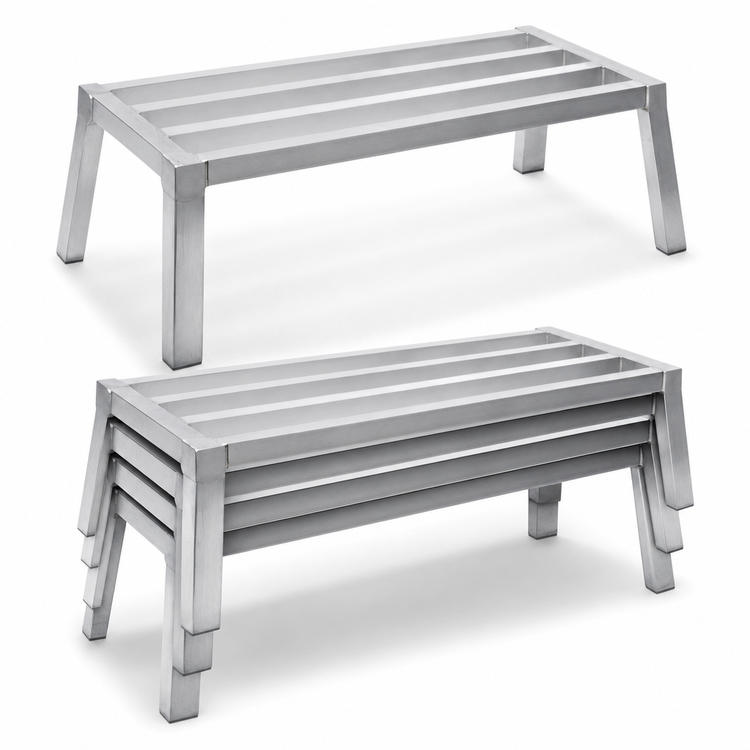 Product image #3 for Eagle Group Nesting Tubular Aluminum Dunnage Rack, 48 x 24 x 12 Inch, Stackable