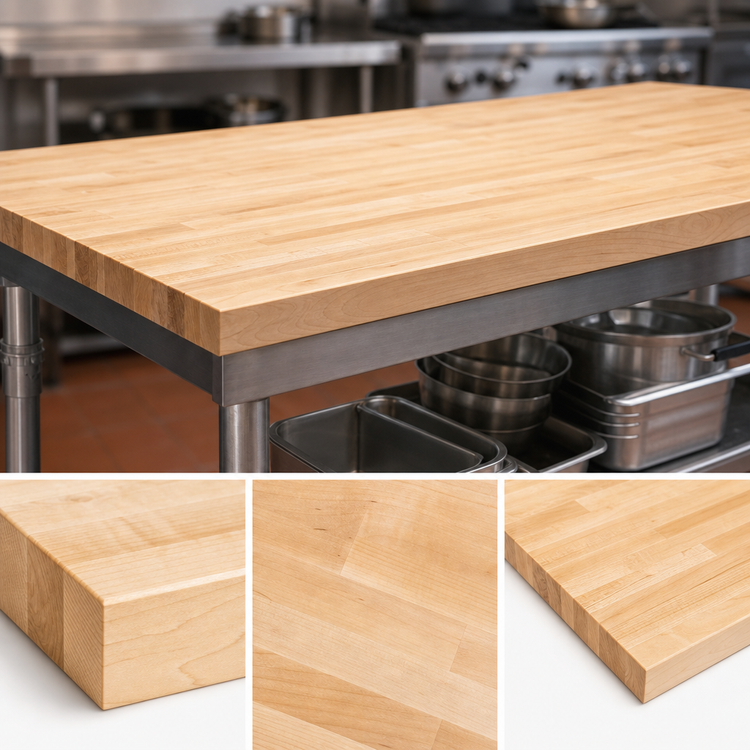 Product image #3 for Boos Block Blended Edge Grain Northern Hard Rock Maple Kitchen Countertop, 108 x 42 x 1-1/2 Inch, Oil Finish