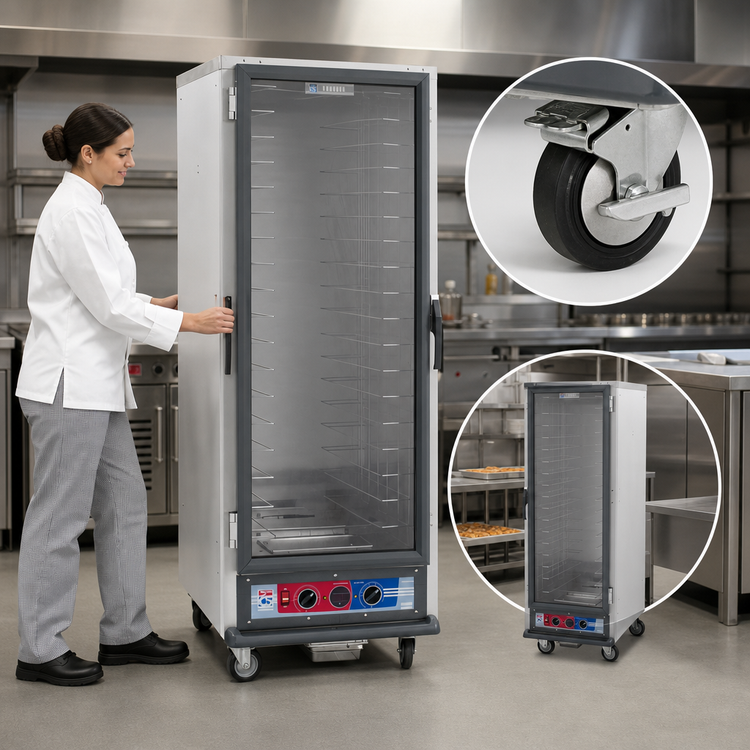 Product image #3 for Metro C5 1 Series Full Height Mobile Non-Insulated Proofing Cabinet with Clear Polycarbonate Door and Fixed Wire Slides