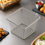 Thumbnail image #3 for American Metalcraft FBSS44 Square Stainless Steel Snack/Fry Basket, 4 x 4 x 3 Inches, Without Handle Case of 48