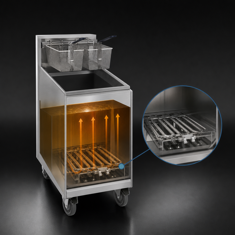 Product image #3 for Imperial IFS-50-E Electric Floor Model Restaurant Fryer, 50 lb. Oil Capacity, Immersed Elements