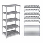 Thumbnail image #4 for Cambro Camshelving® Premium CPSK2124V5480 5-Shelf Vented Polymer Shelving Kit, 21 x 24 Inches, Speckled Gray