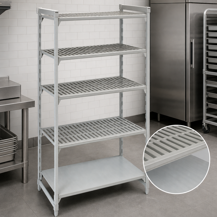 Product image #4 for Cambro Camshelving Premium 24" x 60" x 84" 5-Shelf Vented and Solid Stationary Starter Unit