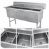 Thumbnail image #3 for Advance Tabco 3-Compartment Fabricated Stainless Steel Sink on Legs, 65-Inch, 14-Gauge 304 Stainless Steel
