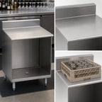 Thumbnail image #3 for Eagle Group 2200 Series FBGR18-22 18 Inch Wide, 24 Inch Deep Stainless Steel Glass Rack Storage Unit with Flatboard Top and Open Front Base
