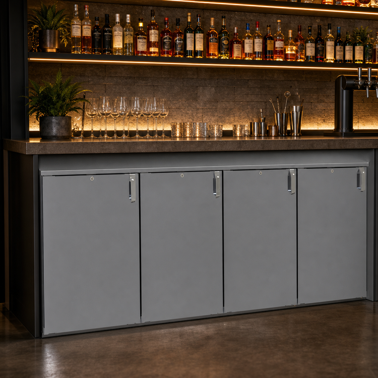 Product image #3 for Glastender DS80 80-Inch Four-Section Back Bar Dry Storage Cabinet, Non-Refrigerated