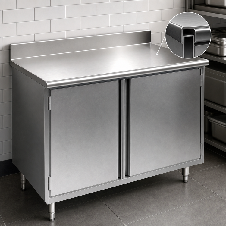 Product image #3 for Eagle Spec-Master 60-Inch x 24-Inch Enclosed Work Table Cabinet Base with Hinged Doors and 4-1/2-Inch Backsplash