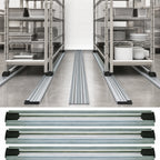 Thumbnail image #3 for Quantum QVTRK-3-228EST Double Unit Floor Track Assembly Kit with 3 19-Foot V-Groove Aluminum Tracks, End Stops & Hardware