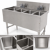 Thumbnail image #3 for Advance Tabco Prestige Supreme 4-Compartment Underbar Sink Unit, 48-Inch Wide, Open Frame Base